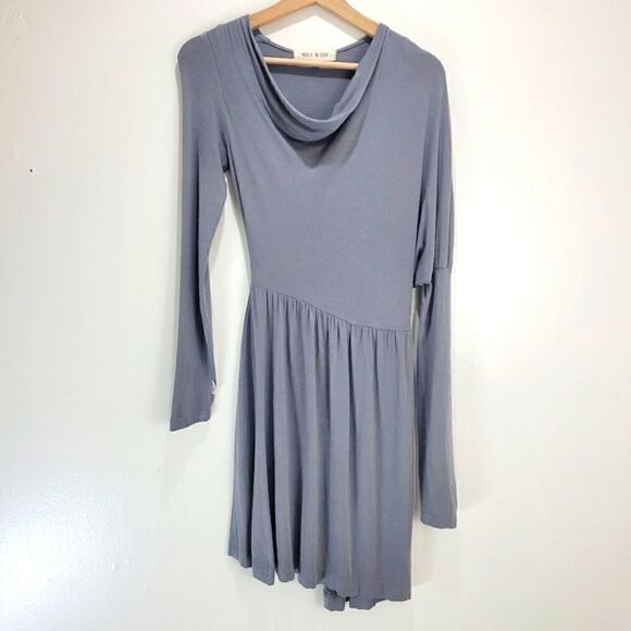 Nicole Bridger Vancouver Gray Asymmetrical Jersey Slow Fashion Dress - Picture 1 of 7